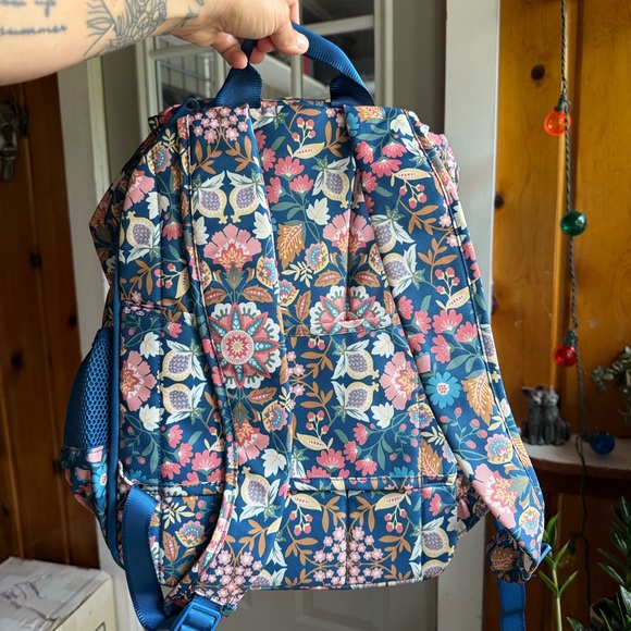 Vera Bradley Blue and Pink Floral Backpack - Picture 2 of 3